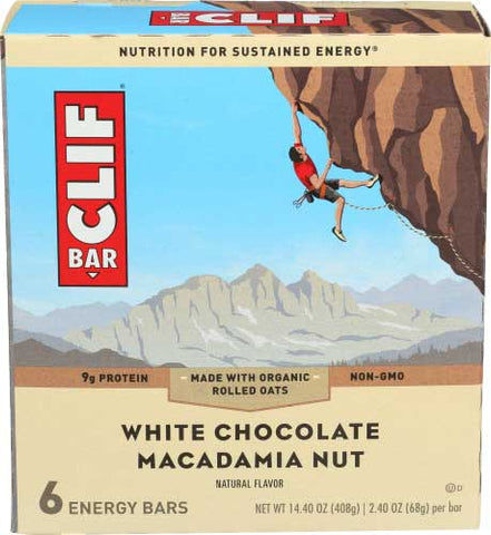 Clif White Chocolate Macadamia Nut Energy Bar, 2.4 Ounce, 6 per pack -- 9 packs per case