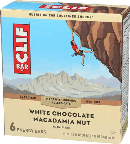 Clif White Chocolate Macadamia Nut Energy Bar, 2.4 Ounce, 6 per pack -- 9 packs per case