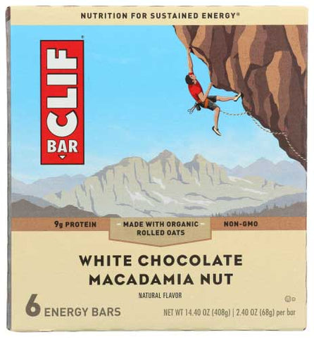 Clif White Chocolate Macadamia Nut Energy Bar, 2.4 Ounce, 6 per pack -- 9 packs per case
