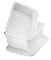Tablecraft Milky White Combination Freezer Drain Box -- 1 set.