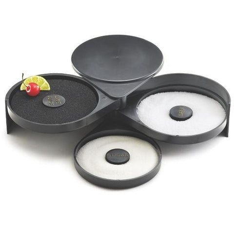 Tablecraft 3 Compartment Plastic Glass Salt Rimmer
