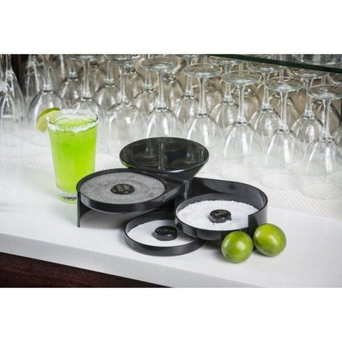 Tablecraft 3 Compartment Plastic Glass Salt Rimmer