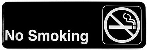 Tablecraft Self Adhesive No Smoking Sign, 3 x 9 inch