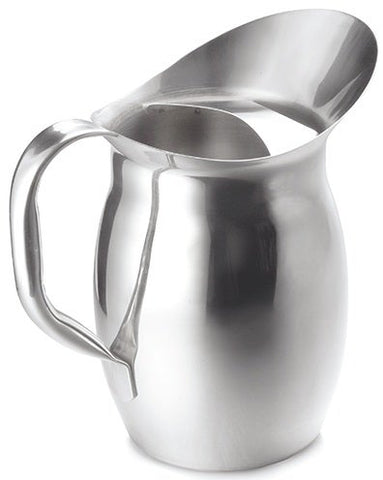 Tablecraft Stainless Steel Pitcher with Ice Guard, 2 Quart