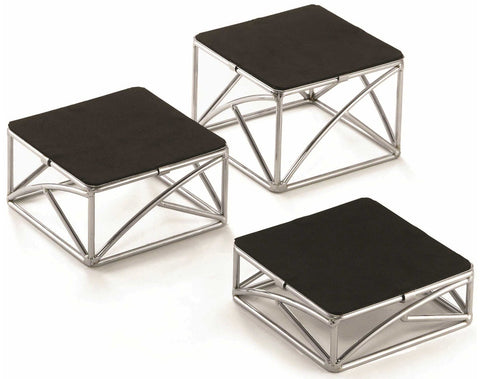 Tablecraft 3 Piece Square Riser Set with Rubber Top