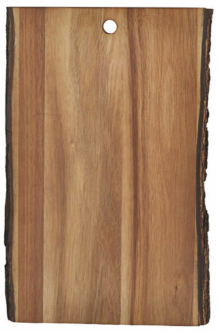 Tablecraft Acacia Bark Lined Rectangular Display Board, 13.75 x 9.5 x 0.75 inch