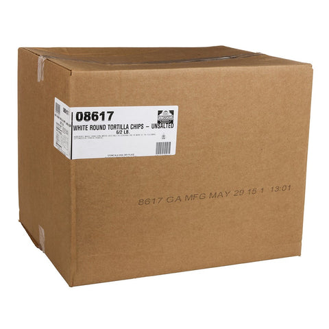 Mission Foods White Round No Salt Tortilla Chips, 2 Pound -- 6 per case.