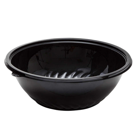WNA Pack N Serve Standard Black PET Round Container Bowl, 320 Ounce -- 25 per case.