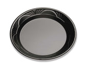 D and W Fine Pack Black Plastic Jet Fine Plate, 9 inch -- 500 per case.