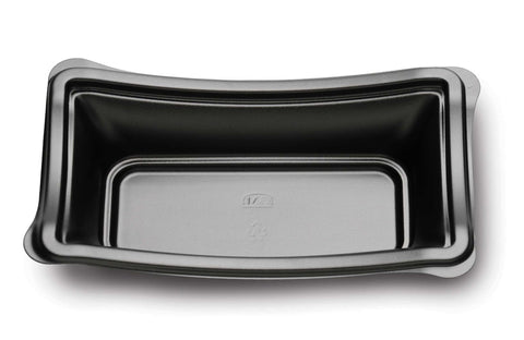 D and W Fine Pack New Wave Black Oblong Deep Container, 8 inch -- 600 per case.