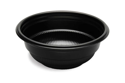 D and W Fine Pack Bowl, 16 Ounce 1 Compartment Plastic Black Carry-Out -- 500 per case.