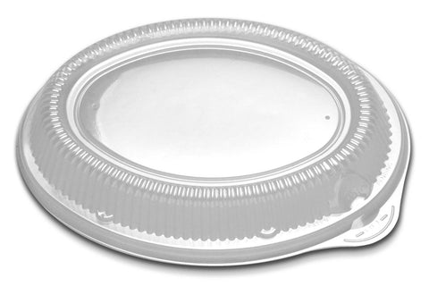 D and W Fine Pack Clear Plastic Oval Platter Stackable Lid Only, 8 x 11 inch -- 250 per case.