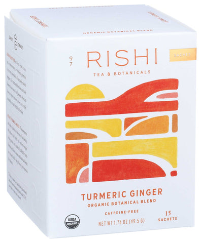 Rishi Organic Turmeric Ginger Tea - 15 bags per pack -- 6 packs per case.