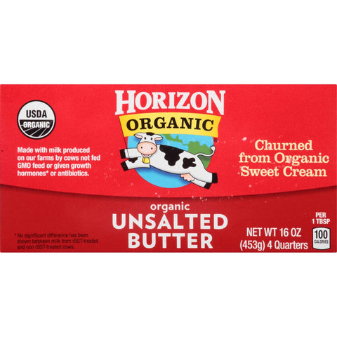 Horizon Organic Unsalted Butter, 16 Ounce -- 15 per case.