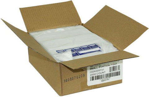 Pak Sher 7 Day Food Storage Portion Bag -- 2000 per case.