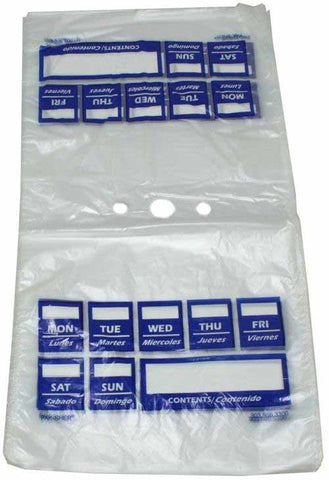 Pak Sher Extra Large 7 Day Print Portion Control Bag, 10.5 x 8 inch -- 2000 per case.