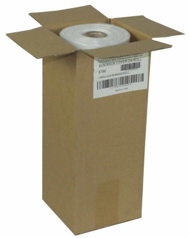 Pak Sher Clear Bun Rack Bag Roll -- 50 per case.