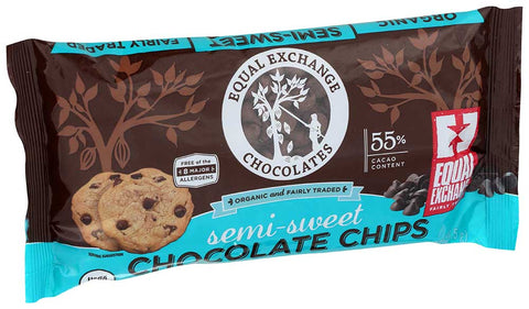 Equal Exchange Organic Semi Sweet Chocolate Chips, 10 Ounce -- 12 per case.