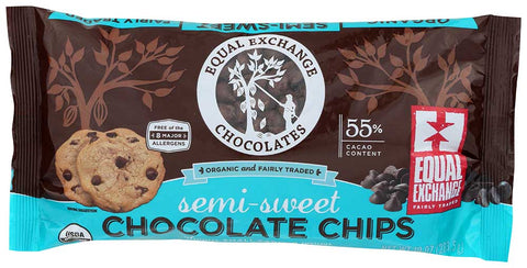 Equal Exchange Organic Semi Sweet Chocolate Chips, 10 Ounce -- 12 per case.