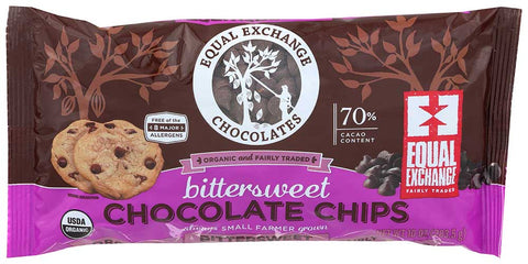 Equal Exchange Organic Bittersweet Dark Chocolate Chips, 10 Ounce -- 12 per case.