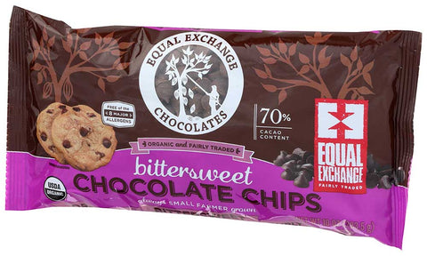 Equal Exchange Organic Bittersweet Dark Chocolate Chips, 10 Ounce -- 12 per case.