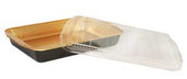 Handi Foil Gourmet To Go Black and Gold Rice Entree Foil Pan with Clear Dome Lid -- 25 per case. MFG: 4204-80-25WLDL
