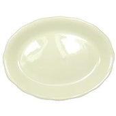 Vertex China California Scalloped Undecorated American White Sculptured Rim Oval Platter, 11 5/8 inch -- 12 per case.