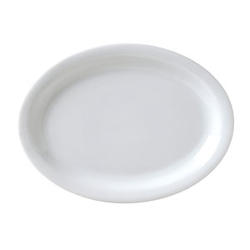Vertex China Catalina Collection Undecorated Porcelain White Narrow Rim Oval Platter, 11 1/2 inch -- 12 per case.
