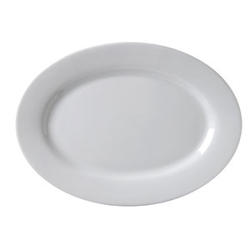 Vertex China Argyle Collection Undecorated Porcelain White Wide Rim Plate, 12 inch -- 12 per case.