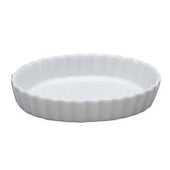 Vertex Porcelain White Fluted Oval Quiche Dish, 7 Ounce -- 36 per case.