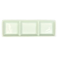Vertex China Signature Collection Porcelain White Tri Sauce Dish, 1.5 Ounce Per Well -- 36 per case.