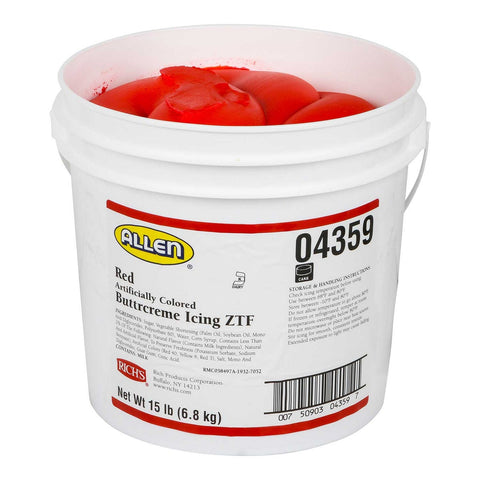 Allen Red Artificially Colored Buttrcreme Icing, 15 Pound.