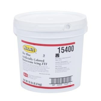 Allen Sky Blue Artificially Colored Buttrcreme Icing, 15 Pound.