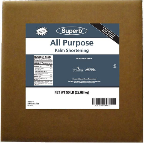 Superb All Purpose Palm Shortening, 50 Pound.