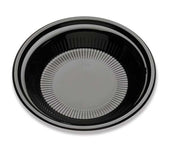 D and W Fine Pack Black Polystyrene Deep Ribbed Plate, 10.25 inch -- 400 per case.