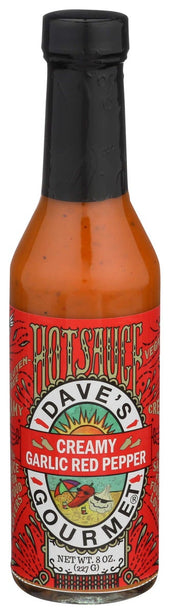 Daves Gourmet Creamy Garlic Red Pepper Hot Sauce, 8 Fluid Ounce -- 6 per case.