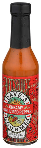 Daves Gourmet Creamy Garlic Red Pepper Hot Sauce, 8 Fluid Ounce -- 6 per case.
