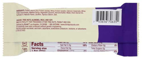Think Thin Protein Bar - White Chocolate Chip, 2.1 Ounce -- 10 per case.