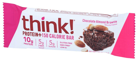 Think Thin Chocolate Almond Brownie Lean Protein and Fiber Bar, 1.41 Ounce - 10 per pack.