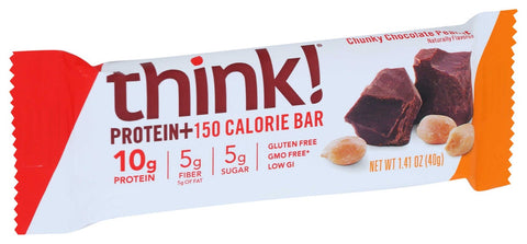 Think Thin Chunky Chocolate Peanut Lean Protein and Fiber Bar, 1.41 Ounce - 10 per pack.