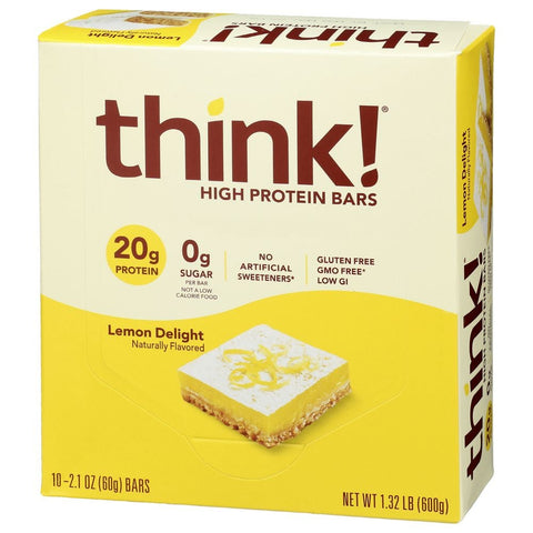Think Thin Lemon Delight High Protein Bar, 2.1 Ounce -- 10 per case.