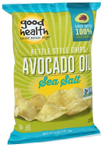 Good Health All Natural Kettle Style Sea Salt Avocado Oil Potato Chips, 5 Ounce -- 12 per case.