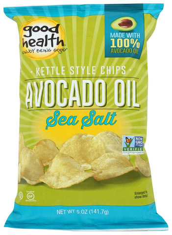Good Health All Natural Kettle Style Sea Salt Avocado Oil Potato Chips, 5 Ounce -- 12 per case.