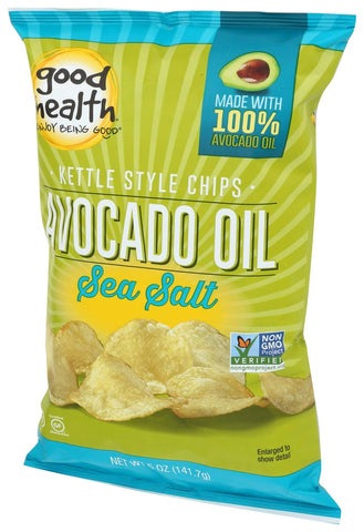 Good Health All Natural Kettle Style Sea Salt Avocado Oil Potato Chips, 5 Ounce -- 12 per case.