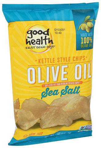 Good Health All Natural Kettle Style Sea Salt Olive Oil Potato Chips, 5 Ounce -- 12 per case.