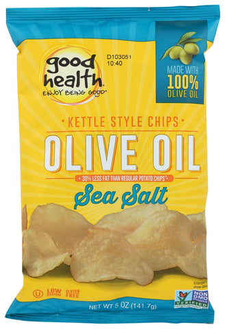 Good Health All Natural Kettle Style Sea Salt Olive Oil Potato Chips, 5 Ounce -- 12 per case.