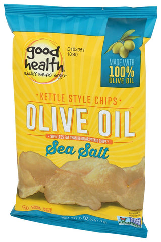 Good Health All Natural Kettle Style Sea Salt Olive Oil Potato Chips, 5 Ounce -- 12 per case.