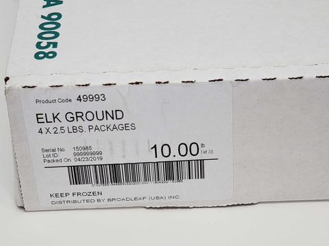 Broadleaf Bulk Elk Ground Meat, 2.5 Pound -- 4 per case.