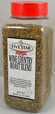 Five Star Wine Country Roast Blend Seasoning, 20 Ounce -- 6 per case.