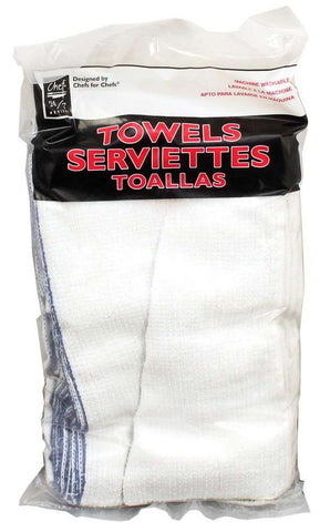 Chef Revival Blue Striped Bar Towel, 16 x 19 inch -- 12 per case